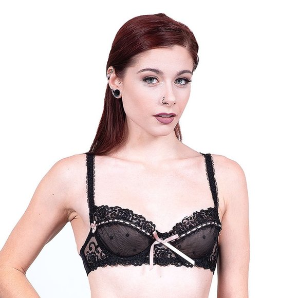 Sheer Floral Lace Bra - Picture 1 of 3